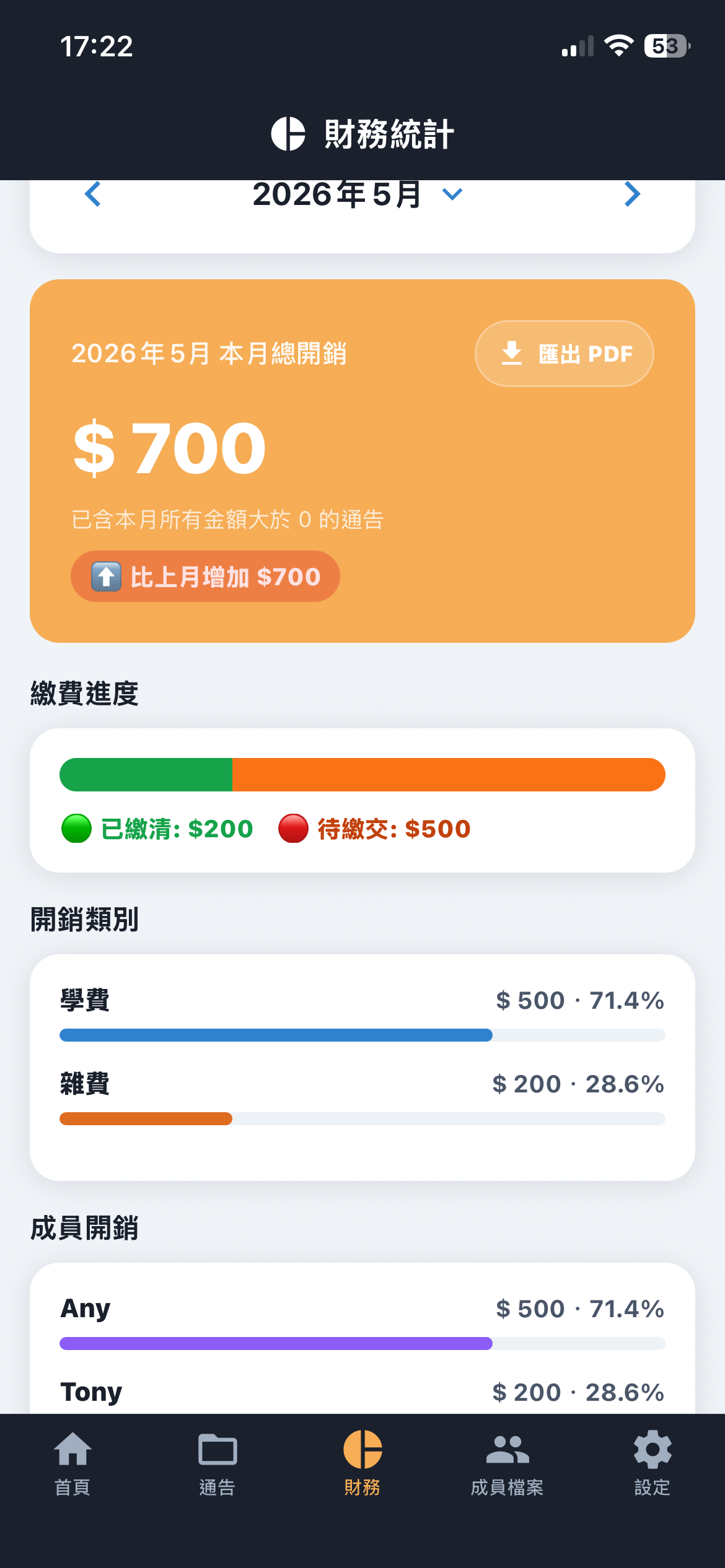 智能財務總覽截圖