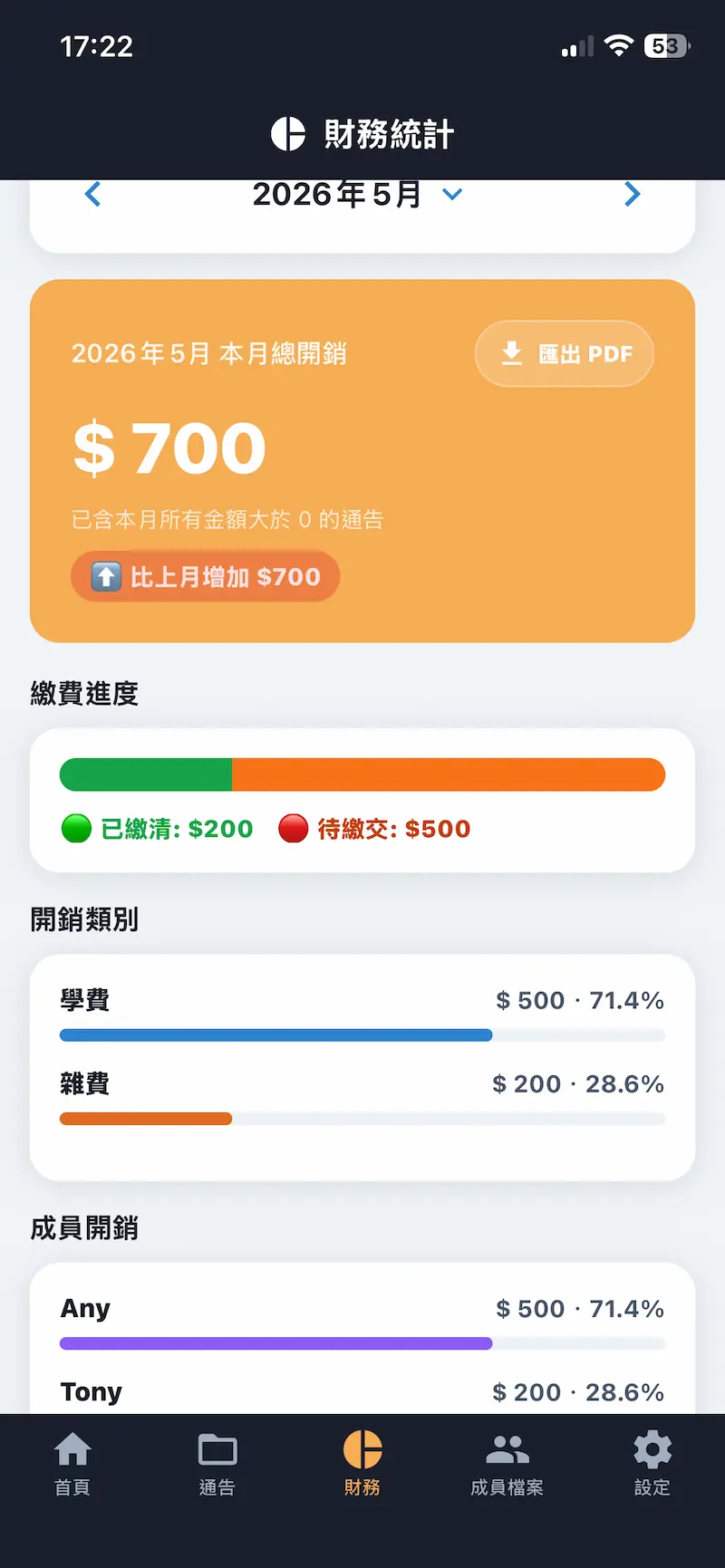 智能財務總覽截圖